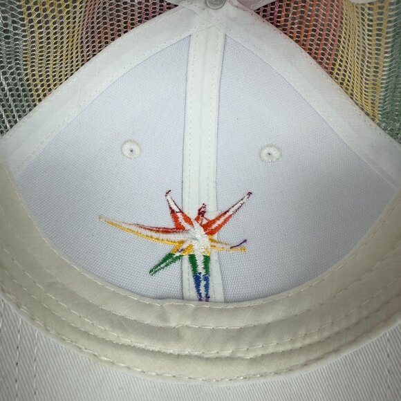 Melonwear Rainbow Mesh Trucker Hat LGBTQIA Pride Embroidered Star Snapback - Picture 13 of 14
